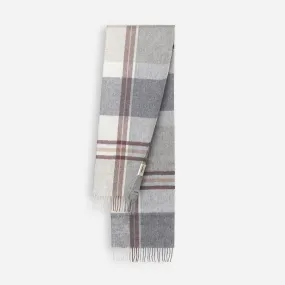 100% Wool Scarf Grey Check