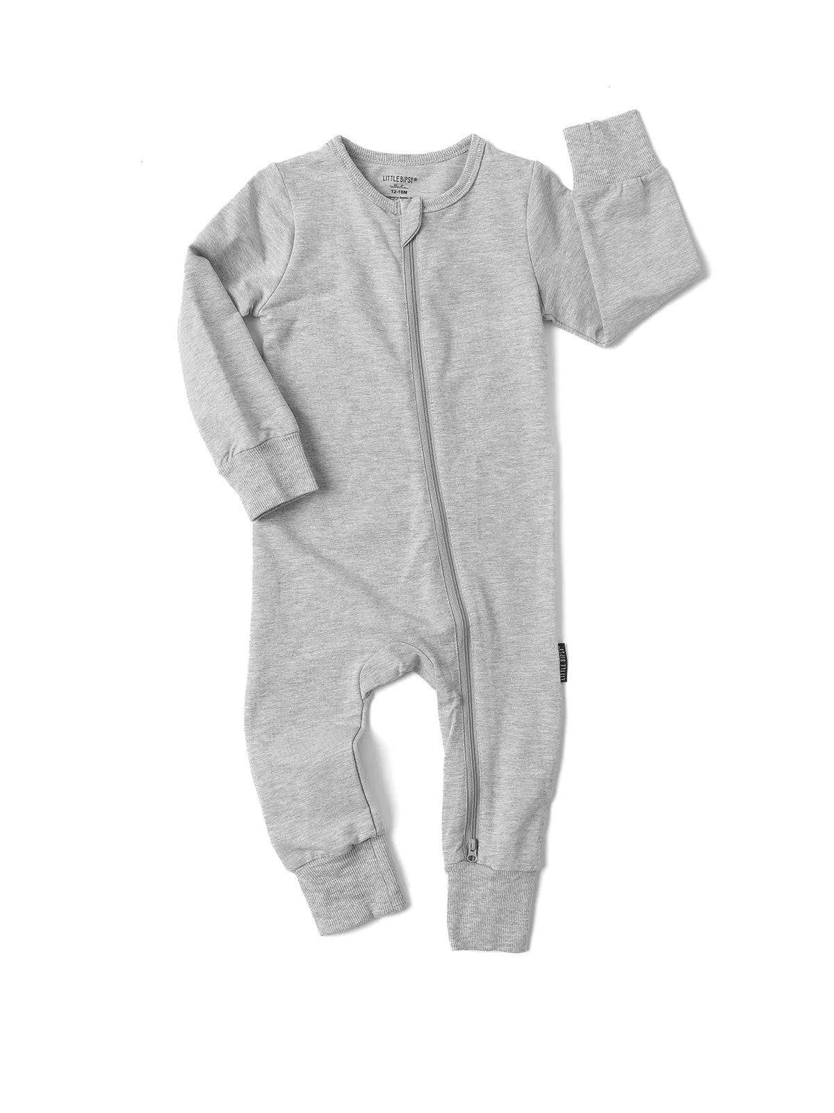 2-Way Zip Romper - Grey