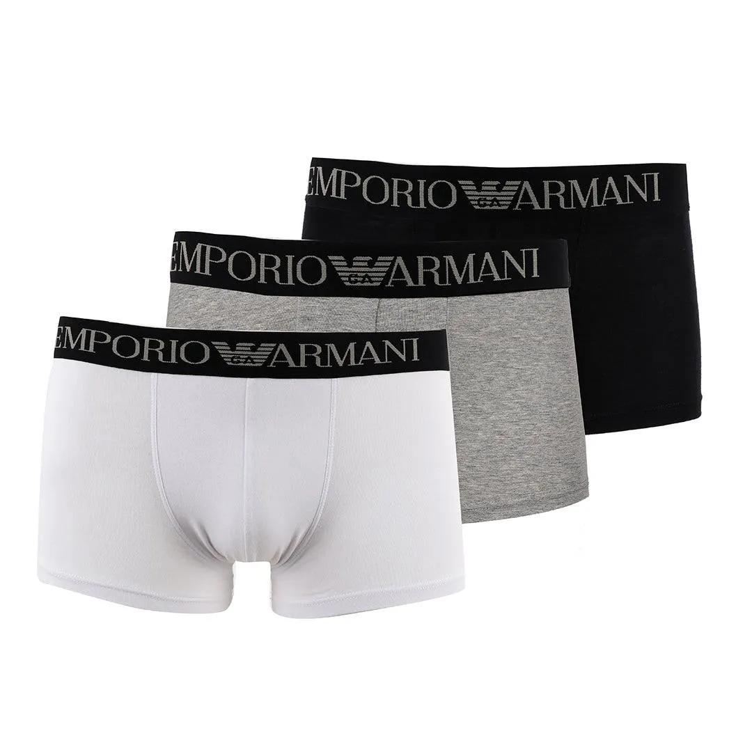 3 IN 1 Pack Black or Blue White and Grey Boxers