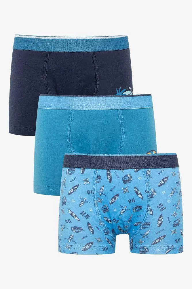 3 Pack Surfer Dude Boxers Blue