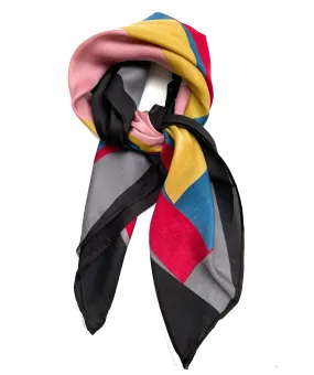 70cm x 70cm Square Scarf Multi Colour Block Scarf Thin Silky Womens Summer Spring