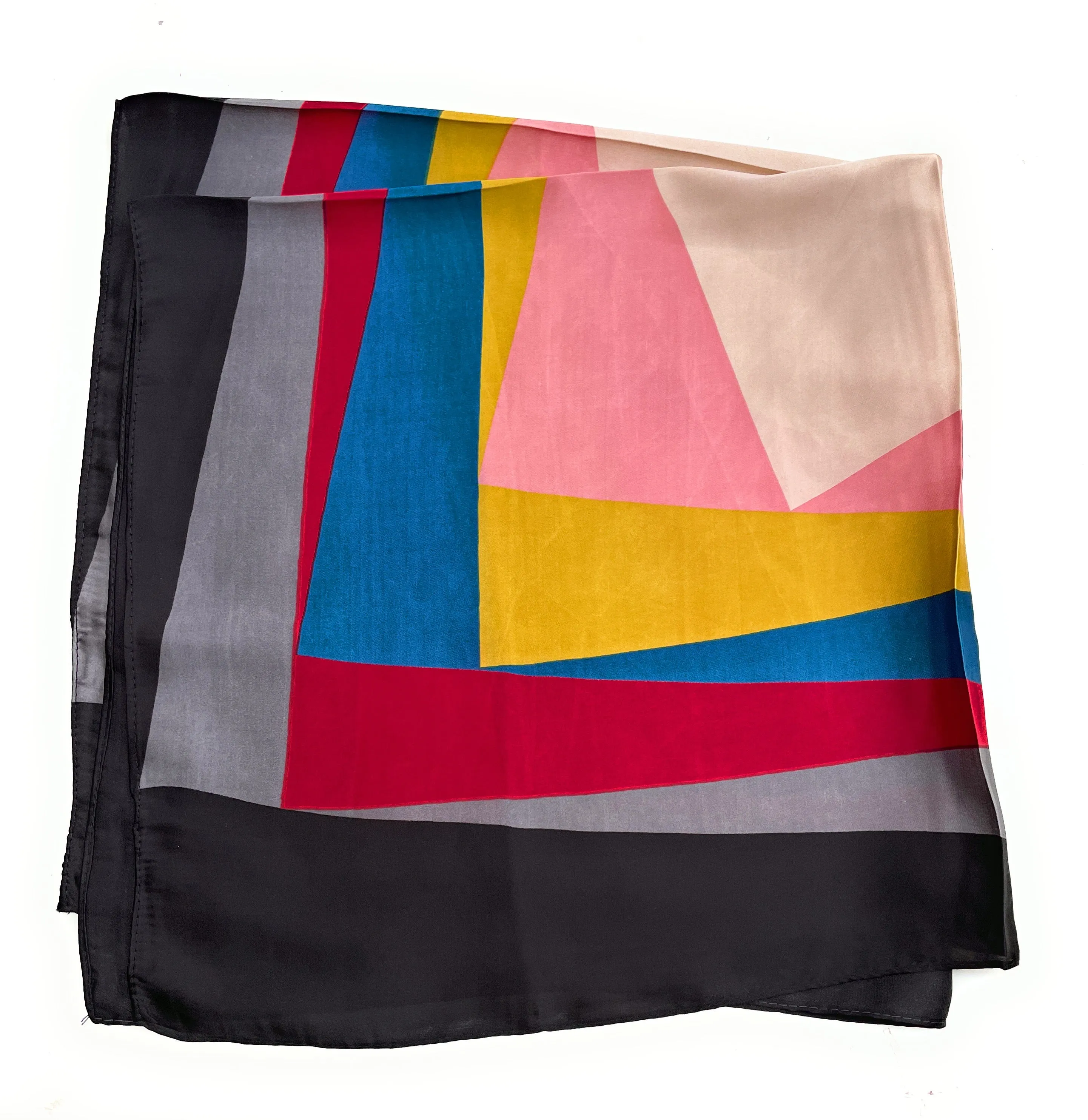 70cm x 70cm Square Scarf Multi Colour Block Scarf Thin Silky Womens Summer Spring