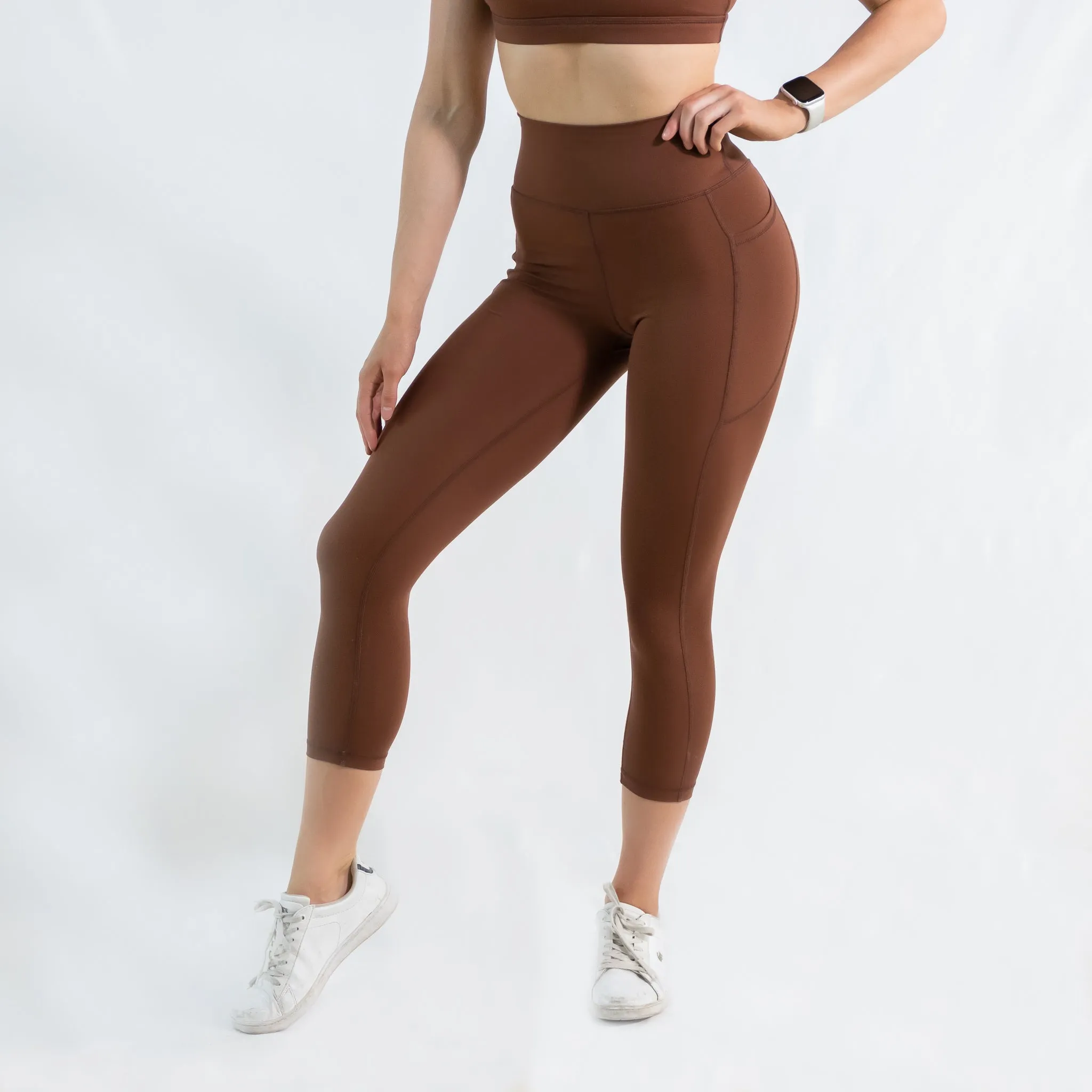 7/8 Length Pocket Tights Chocolate