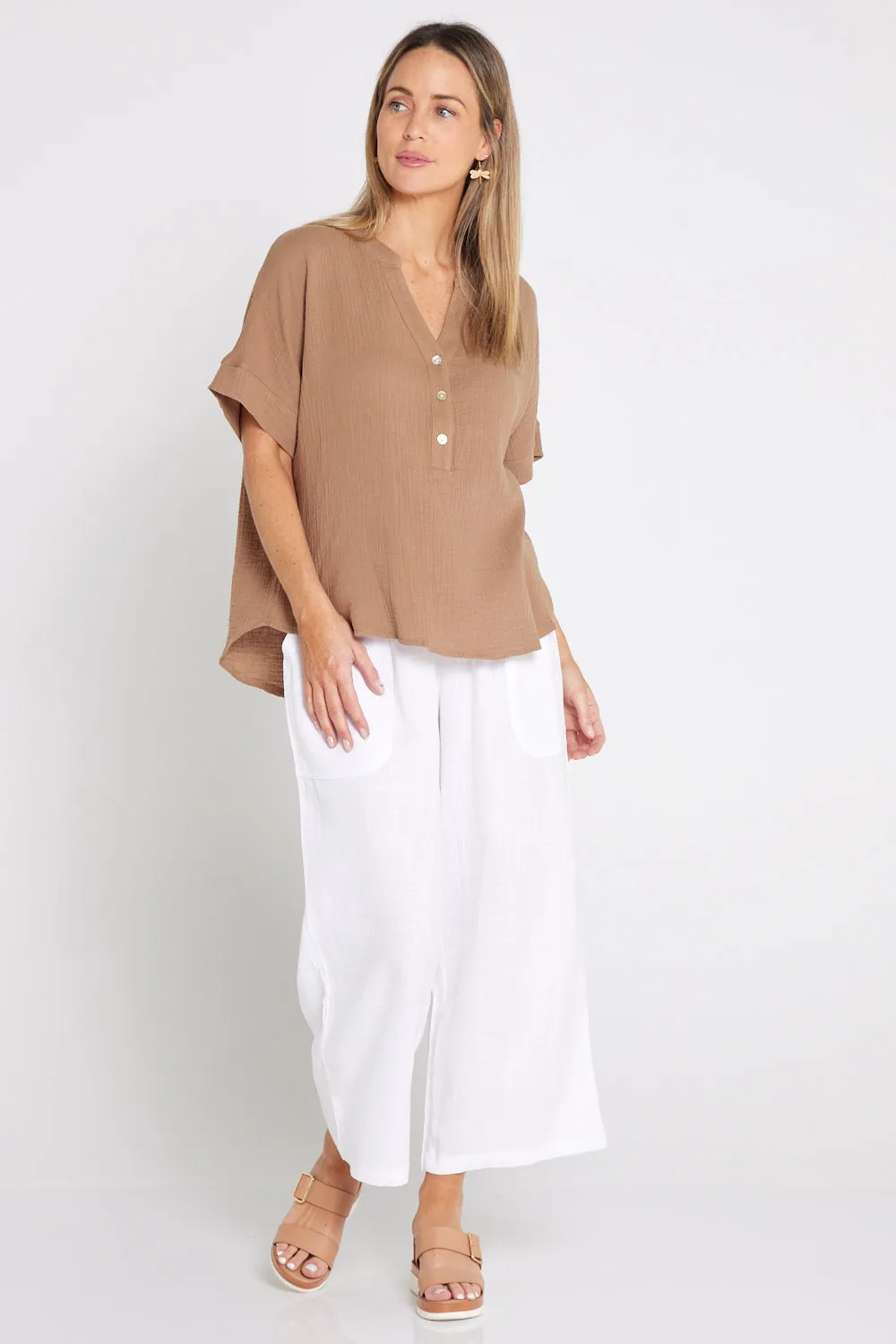 Aiko Linen Pants - White Linen