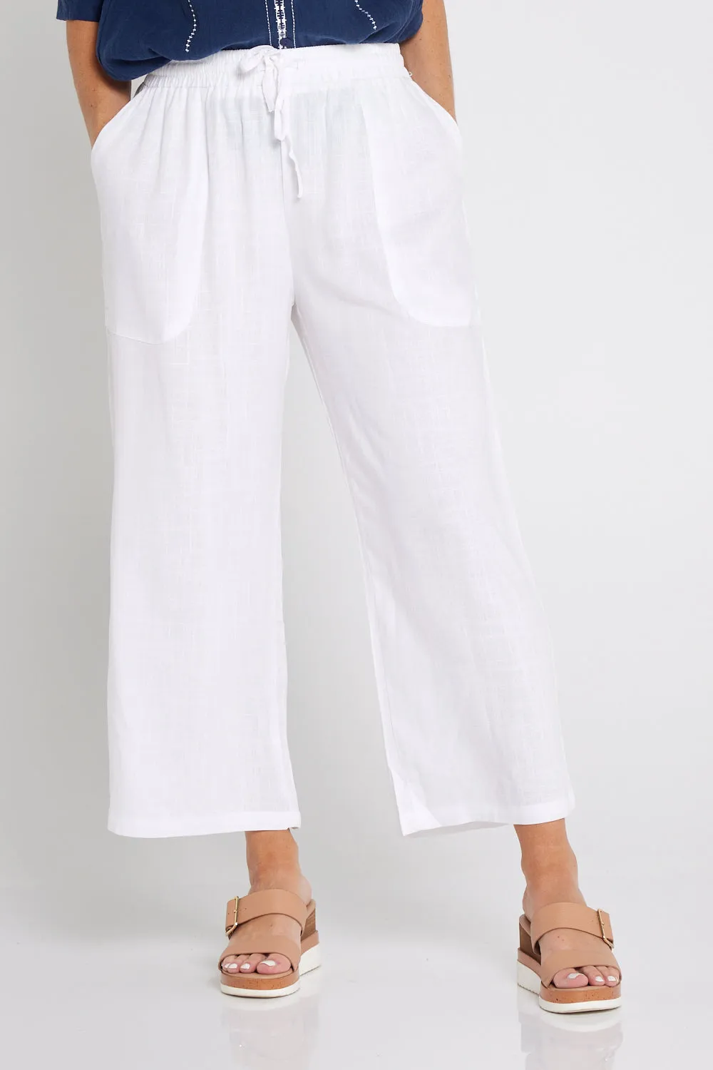 Aiko Linen Pants - White Linen