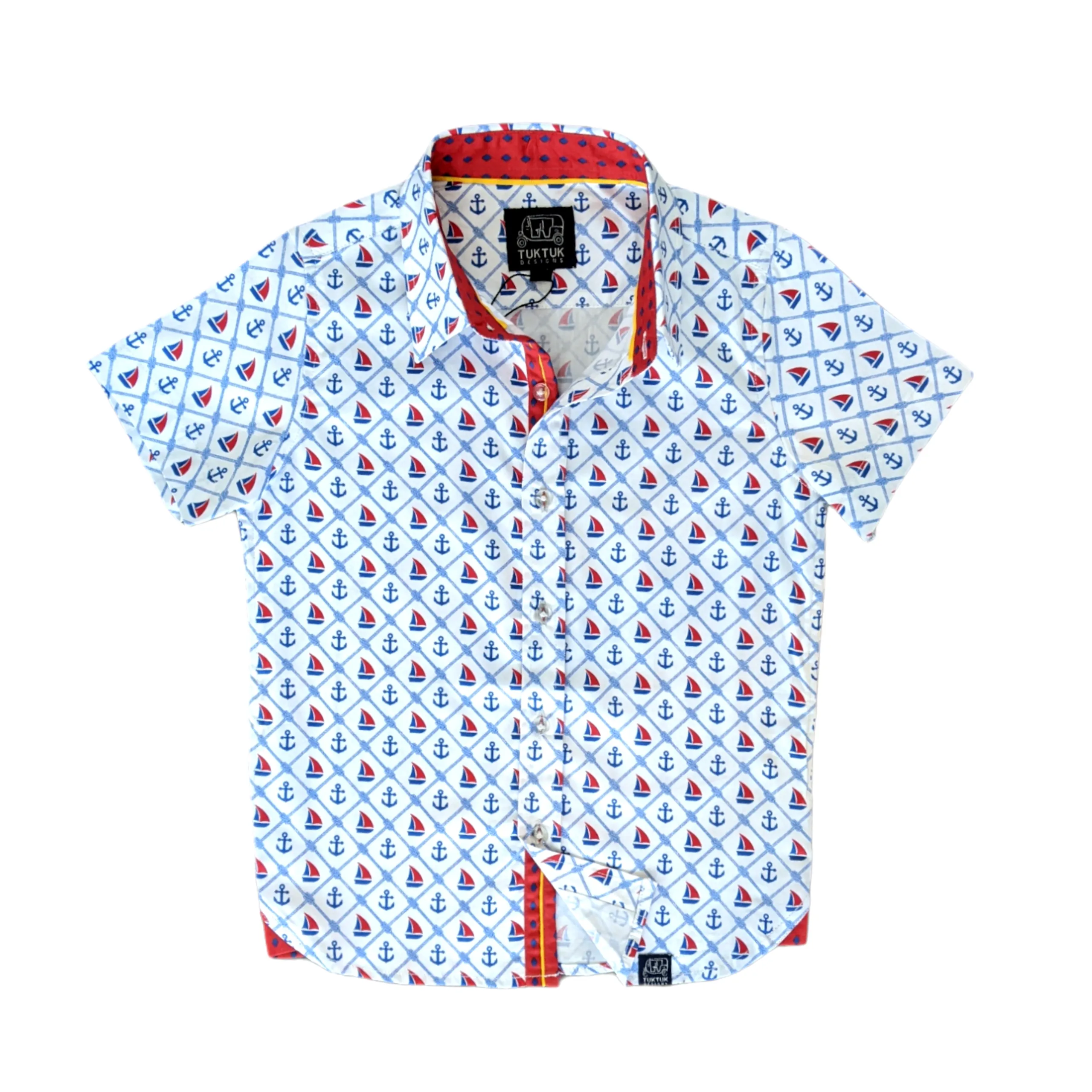 Anchors Aweigh Button-Up Short Sleeve Shirt