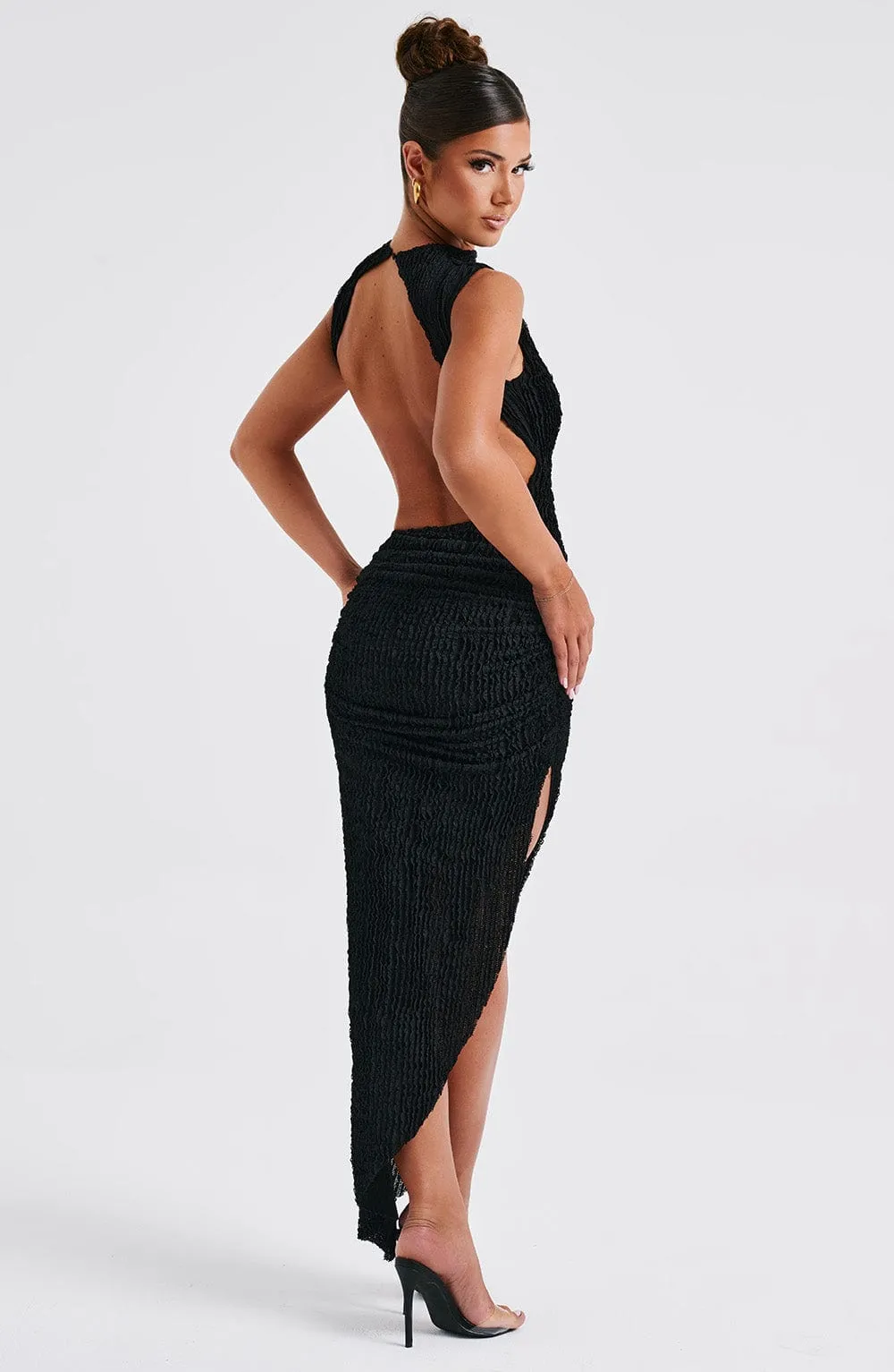 Aphrodite Midi Graceful Dress - Black