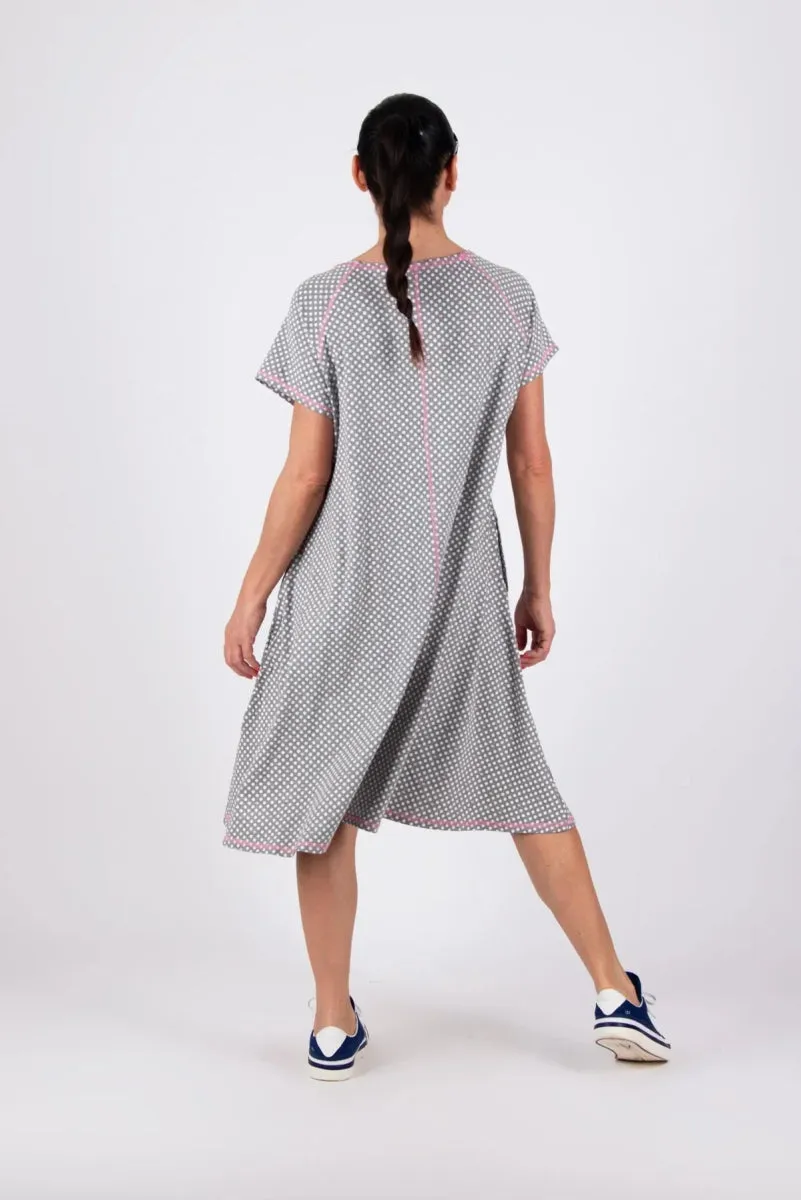 ASIA GREY WOMAN PRINT DRESS ON SALE