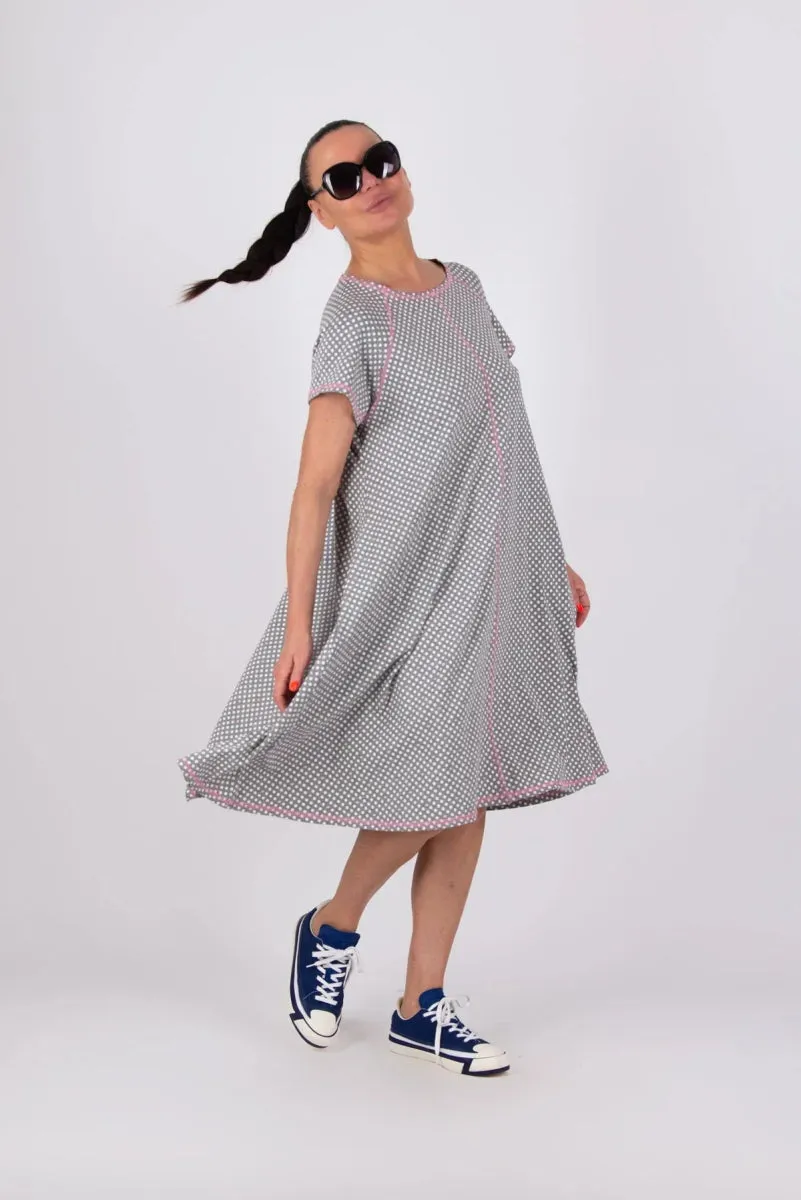 ASIA GREY WOMAN PRINT DRESS ON SALE