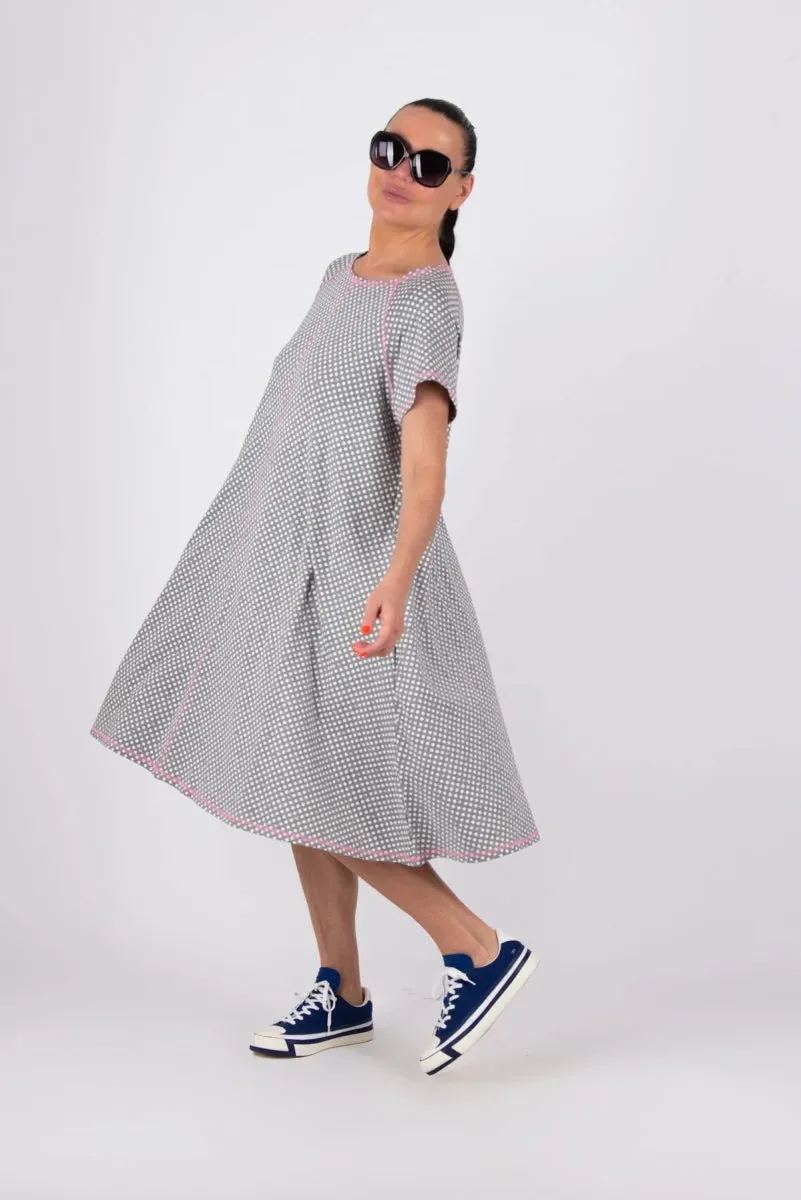 ASIA GREY WOMAN PRINT DRESS ON SALE