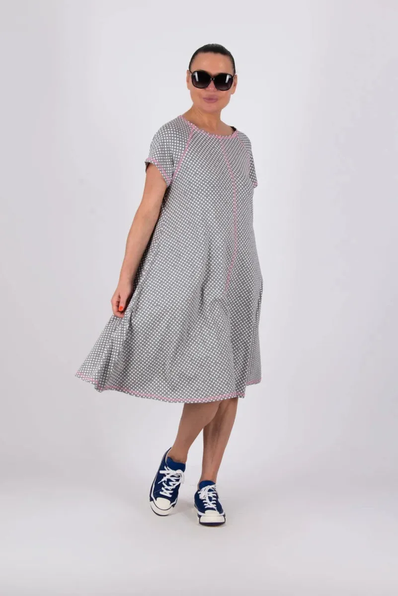 ASIA GREY WOMAN PRINT DRESS ON SALE