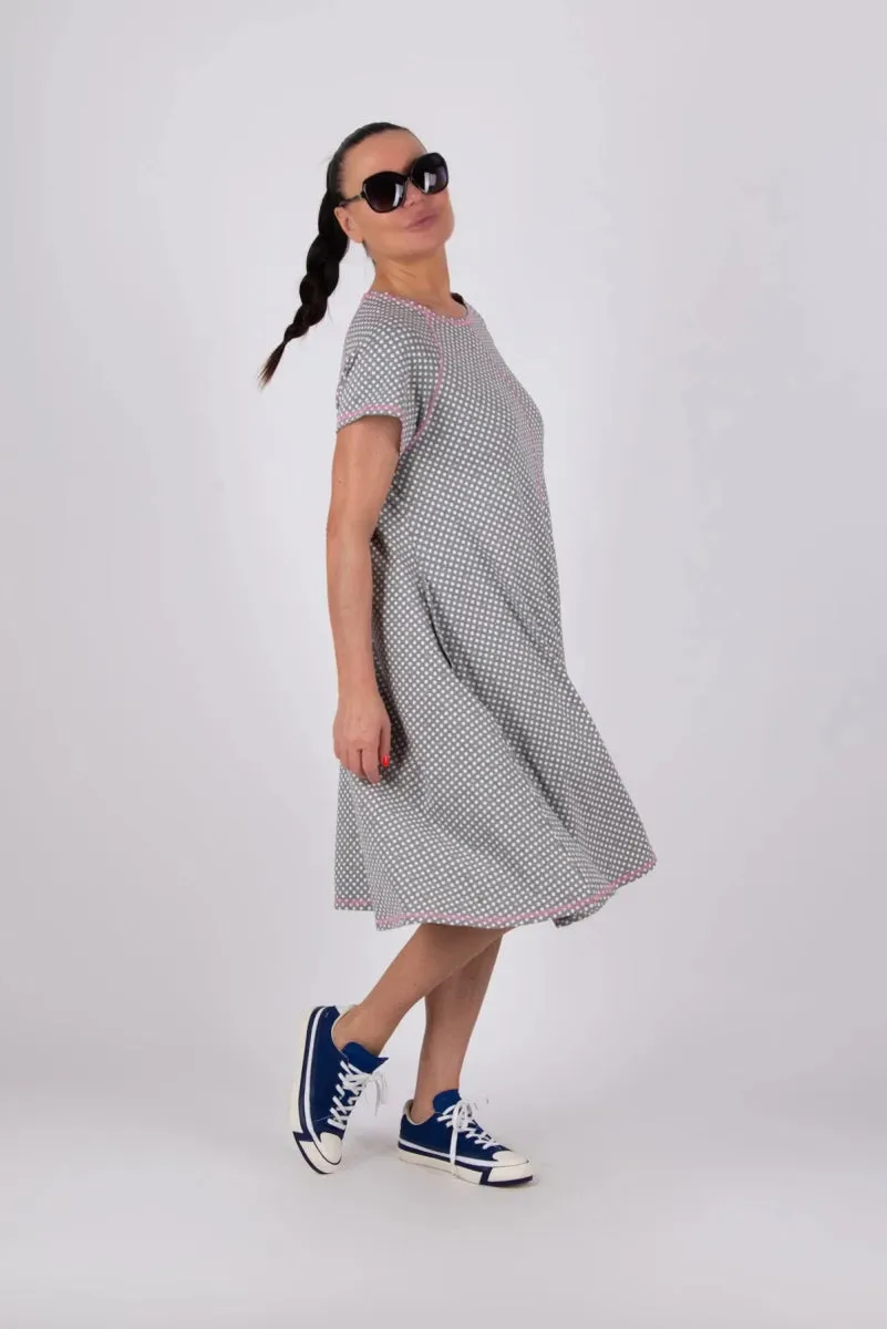 ASIA GREY WOMAN PRINT DRESS ON SALE