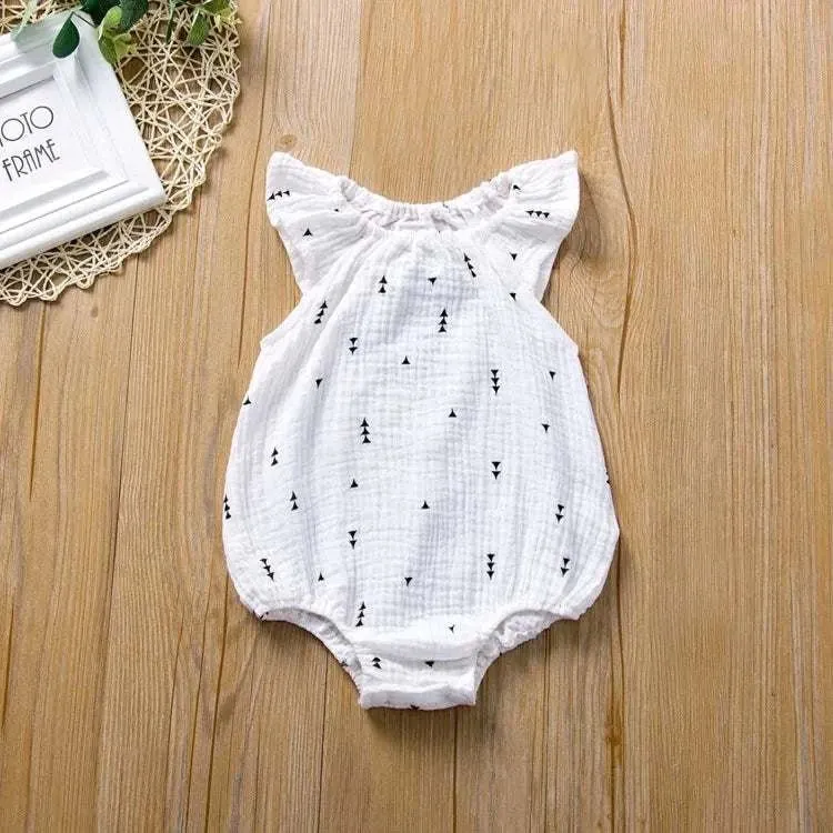 Baby Girl Romper Jumpsuit - Summer Muslin Cotton Linen Infant Playsuit