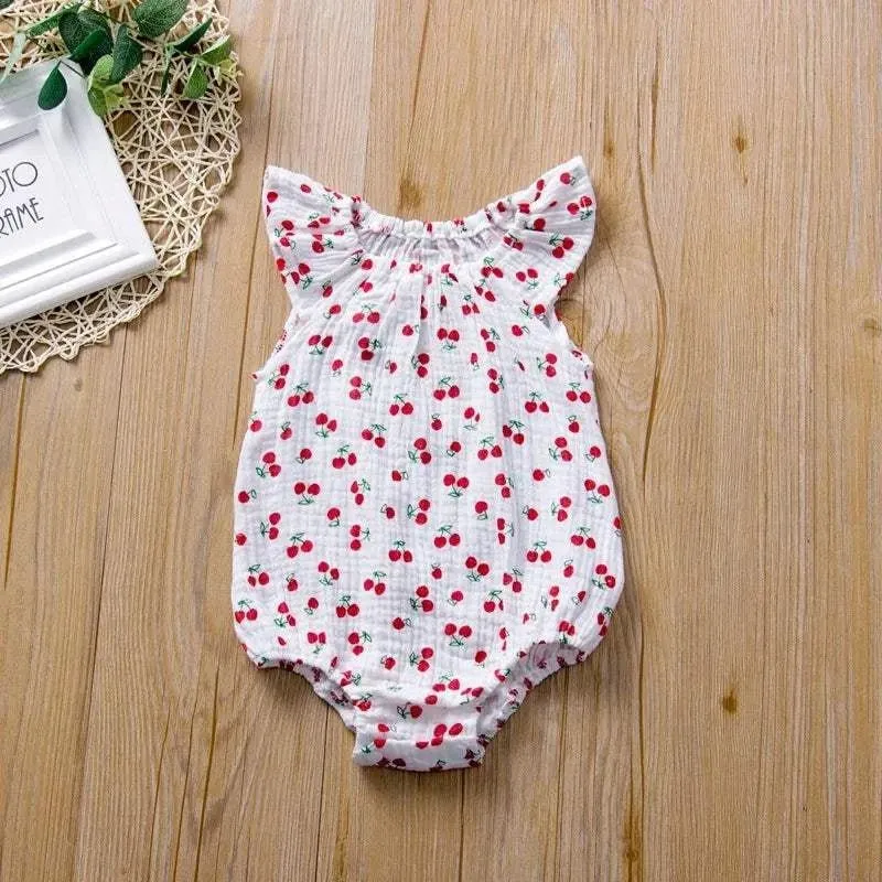 Baby Girl Romper Jumpsuit - Summer Muslin Cotton Linen Infant Playsuit