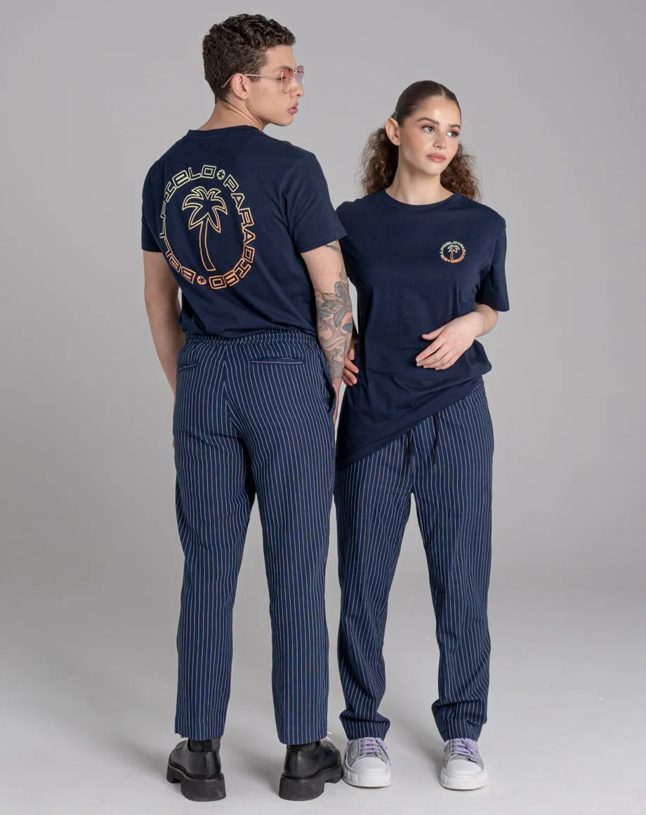 BARLETTA UNISEX PINSTRIPE TAPERED TROUSER | NAVY