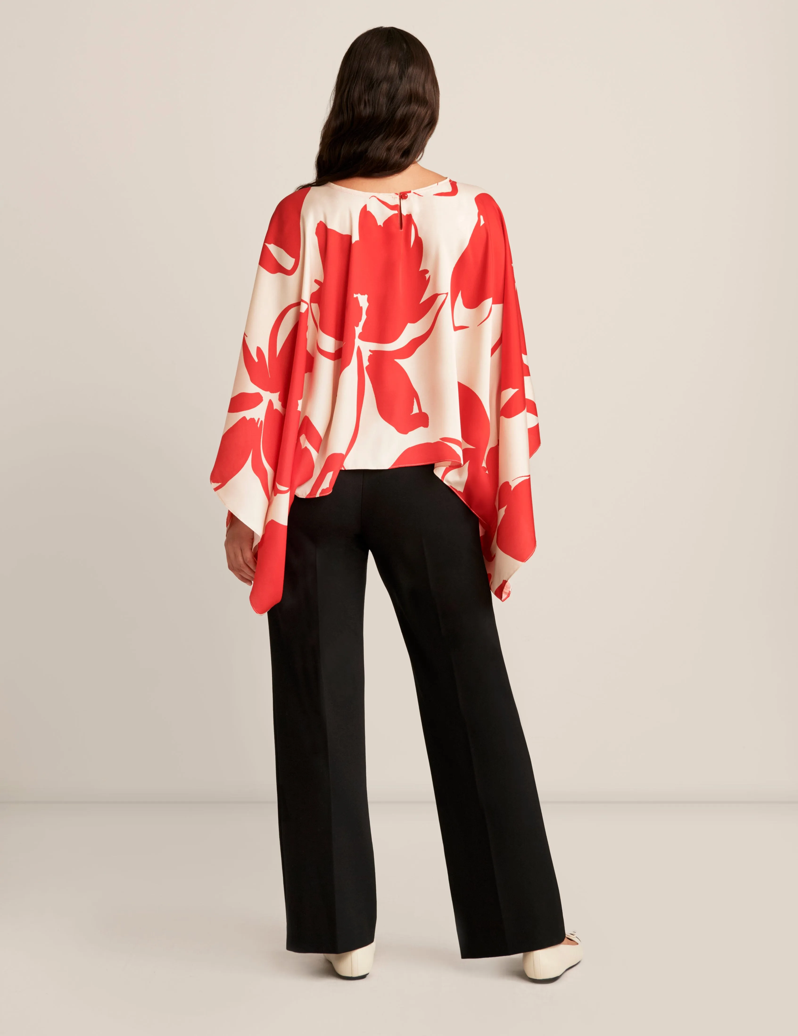 Bateau Neck Cape Blouse