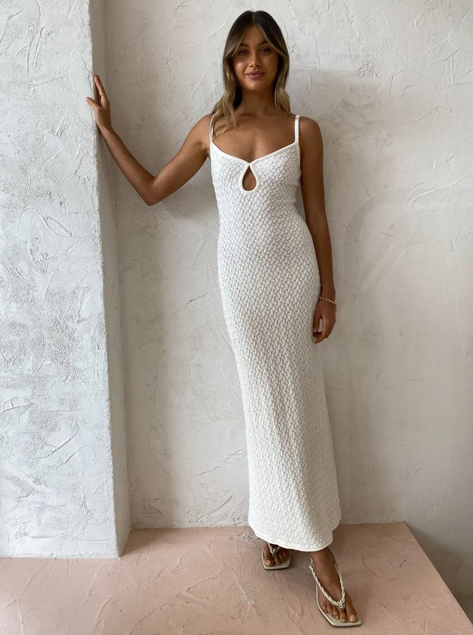 Bec and Bridge Effie Knit Key Maxi Dress in Ivory