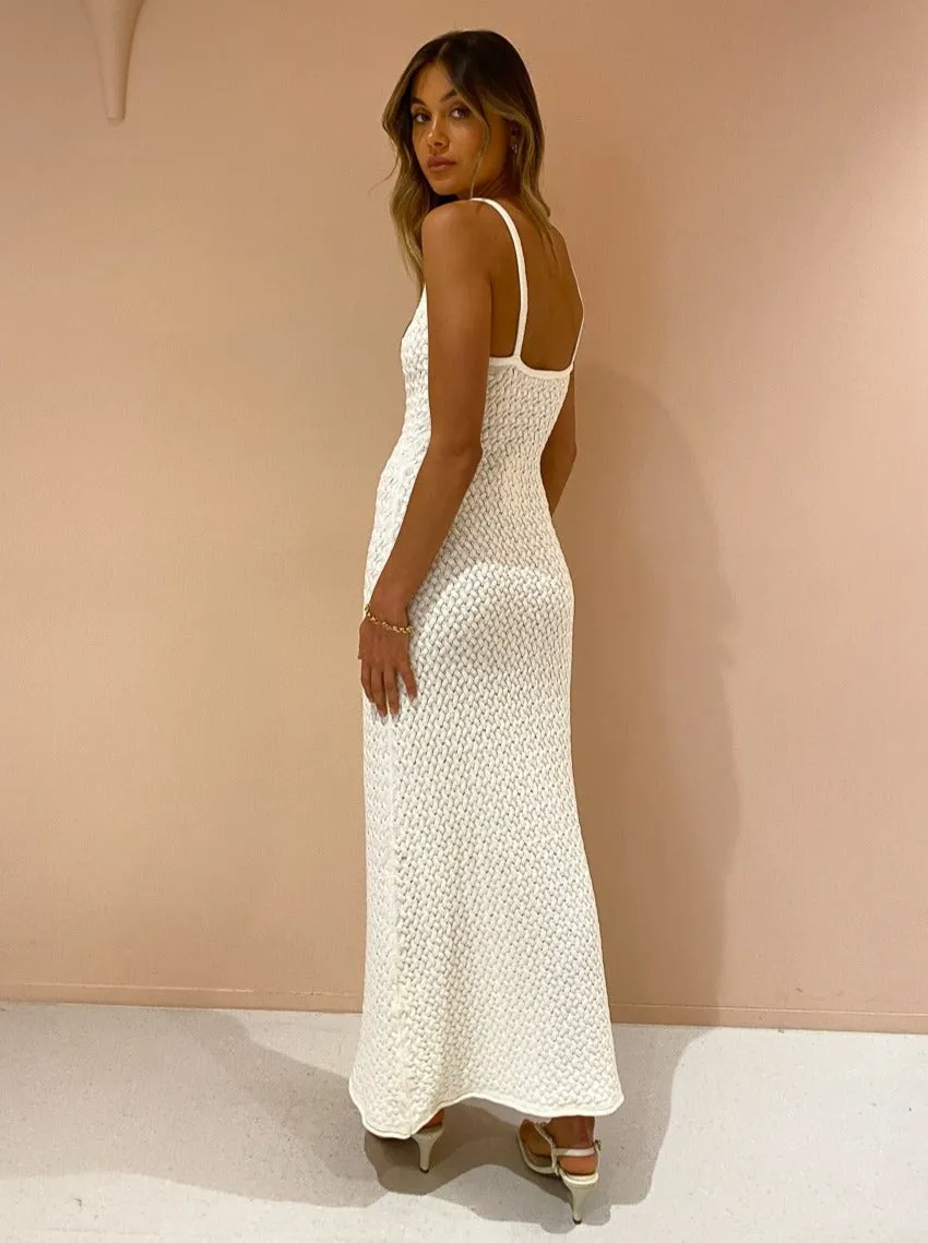 Bec and Bridge Effie Knit Key Maxi Dress in Ivory