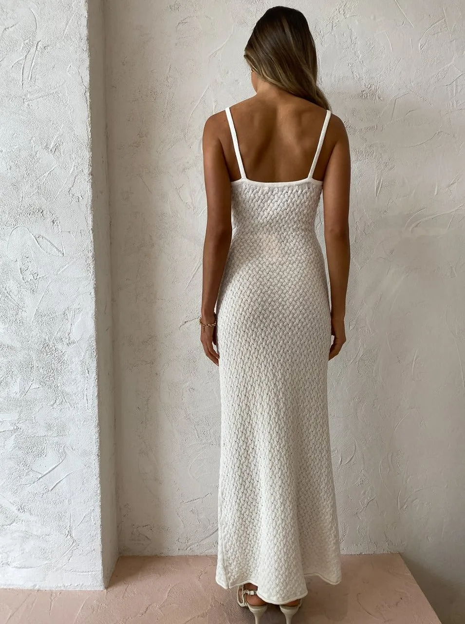 Bec and Bridge Effie Knit Key Maxi Dress in Ivory