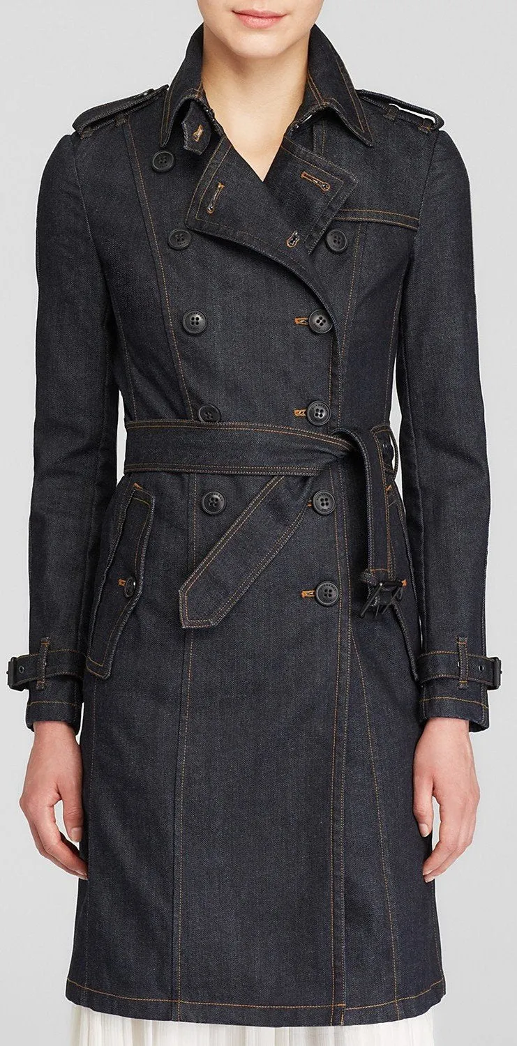 Belted Denim Trench Coat