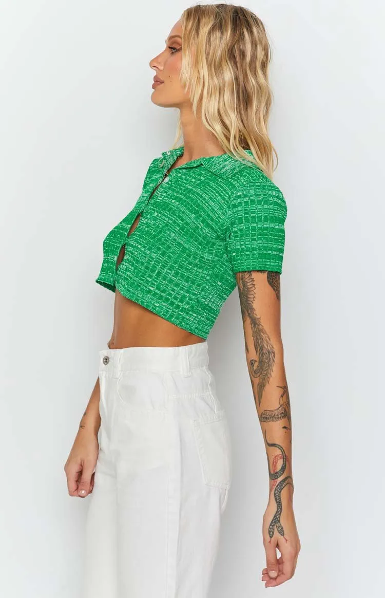 Beth Knit Polo Green