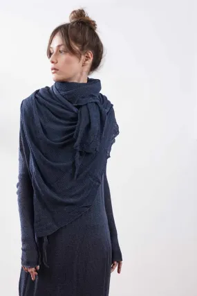 Big Soy Air Knit Scarf - Dark blue