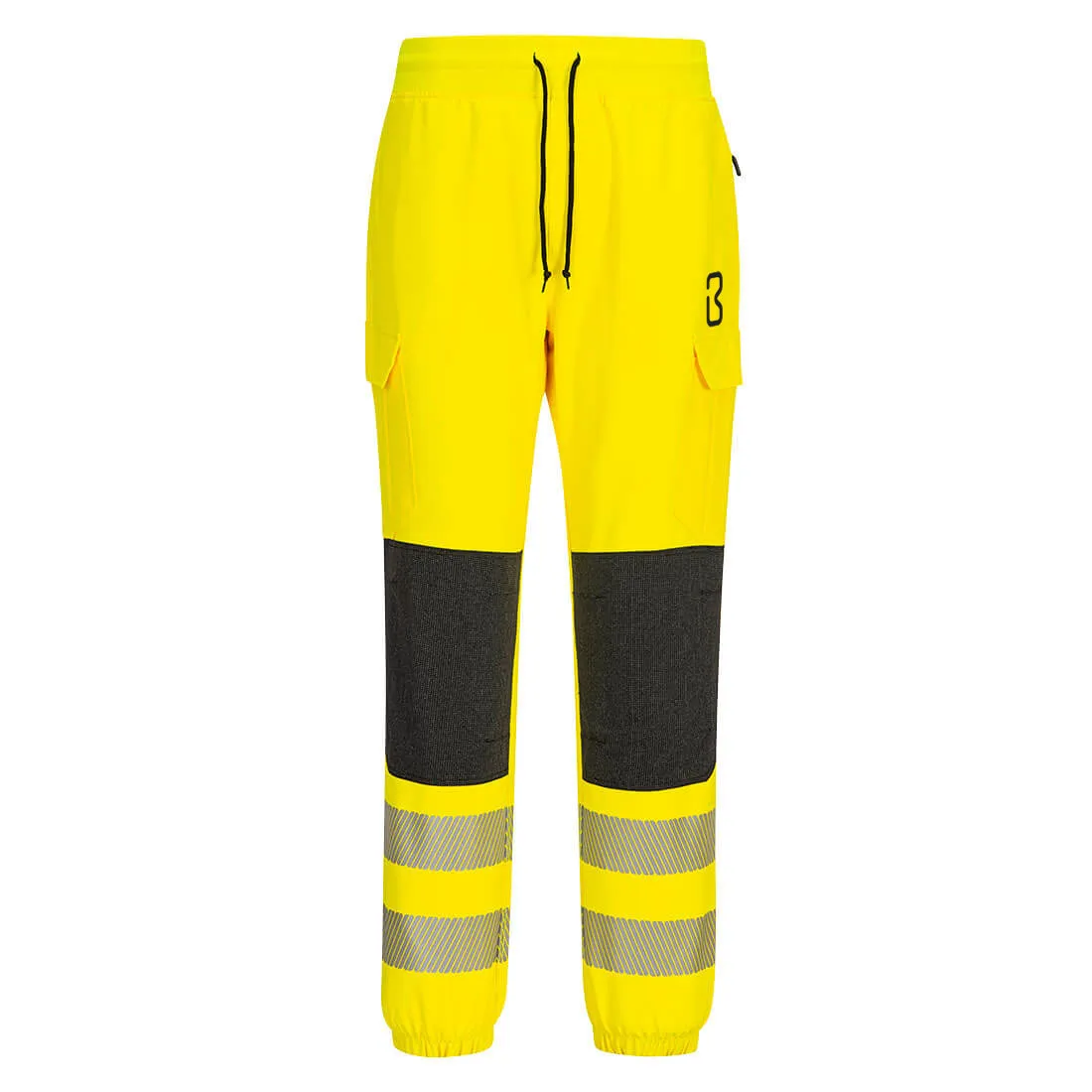 BIGBEN® Hi-Vis Yellow Flexi Cargo Trousers with Reinforced Kneepads