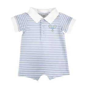 Blue Stripe Tennis Romper