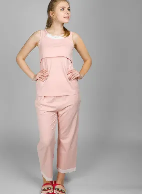 Blush Pink Maternity & Nursing Pajamas