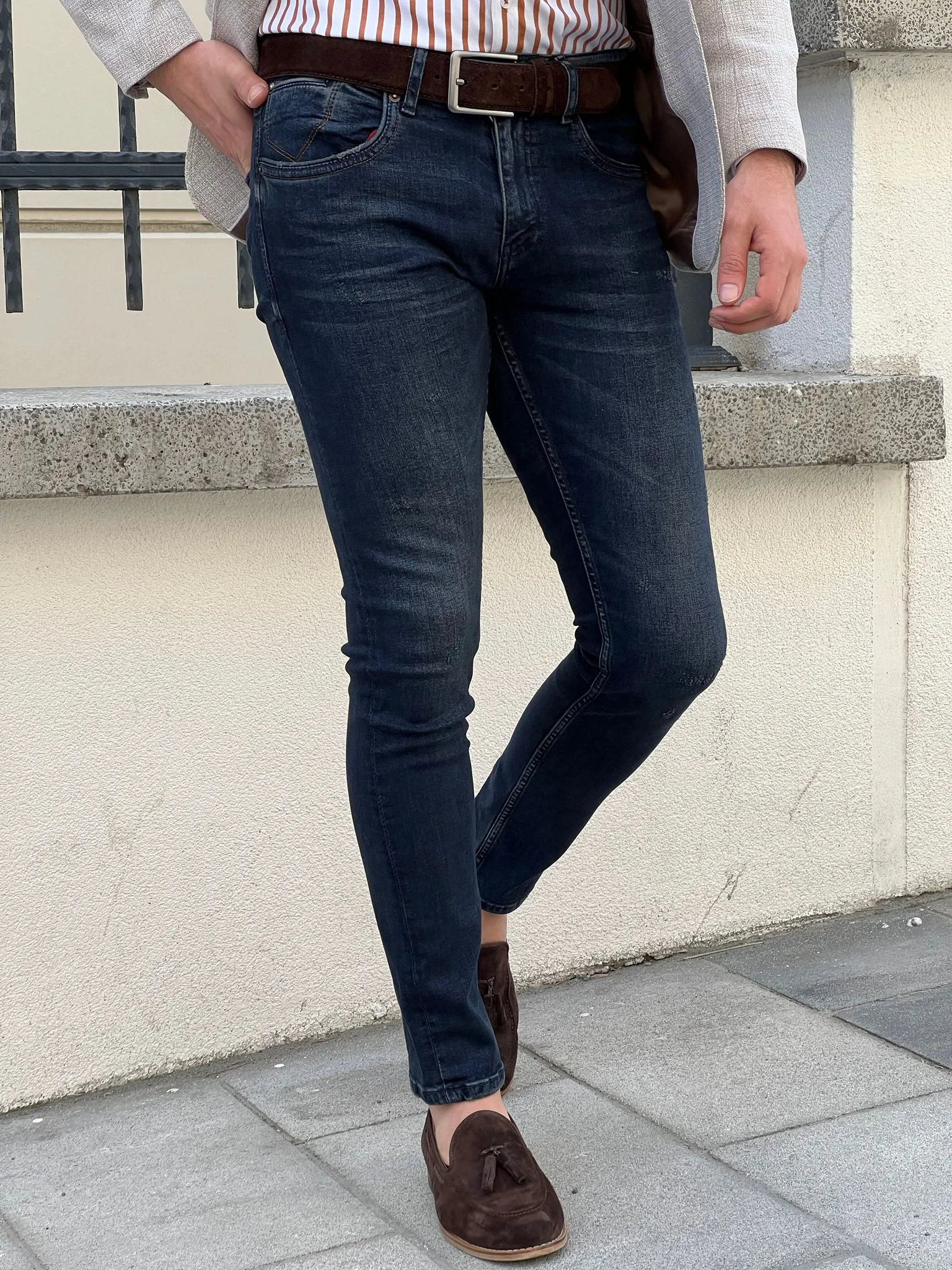 Bojoni Montebello Slim Fit Comfy Navy Jeans