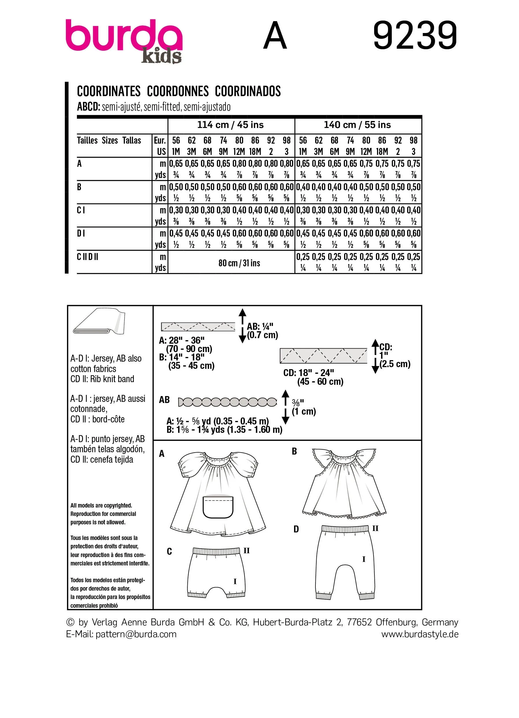 Burda - 9239  Set Baby