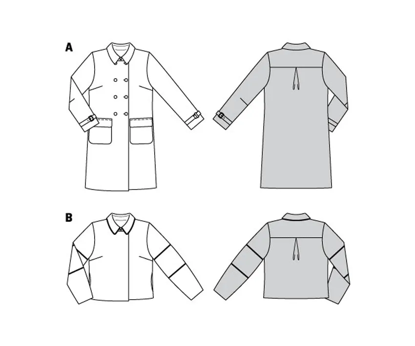 Burda Sewing Pattern 5992 Misses' Double-Breasted Jacket and Coat