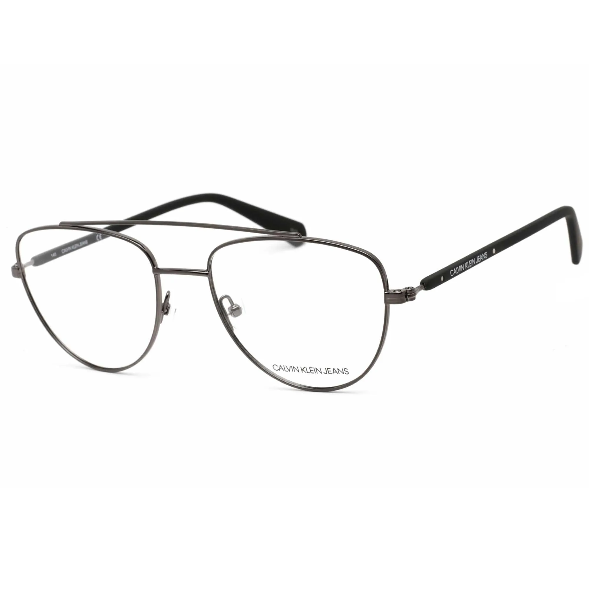 Calvin Klein Jeans Unisex Eyeglasses - Aviator Metal Frame Clear Lens | CKJ19308 008