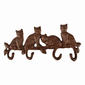 Cast Iron Keyhook 4 Cats Tails