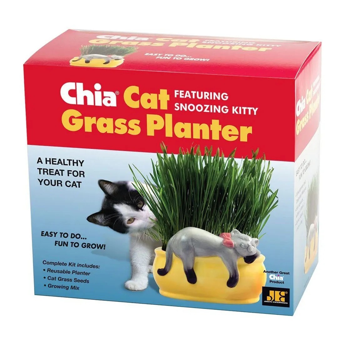 Chia Pet Planter - Cat Grass Snoozy Kitty