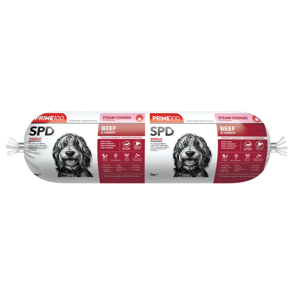 *CHILLED* Prime100 Dog SPD - Beef & Carrot Roll 2kg