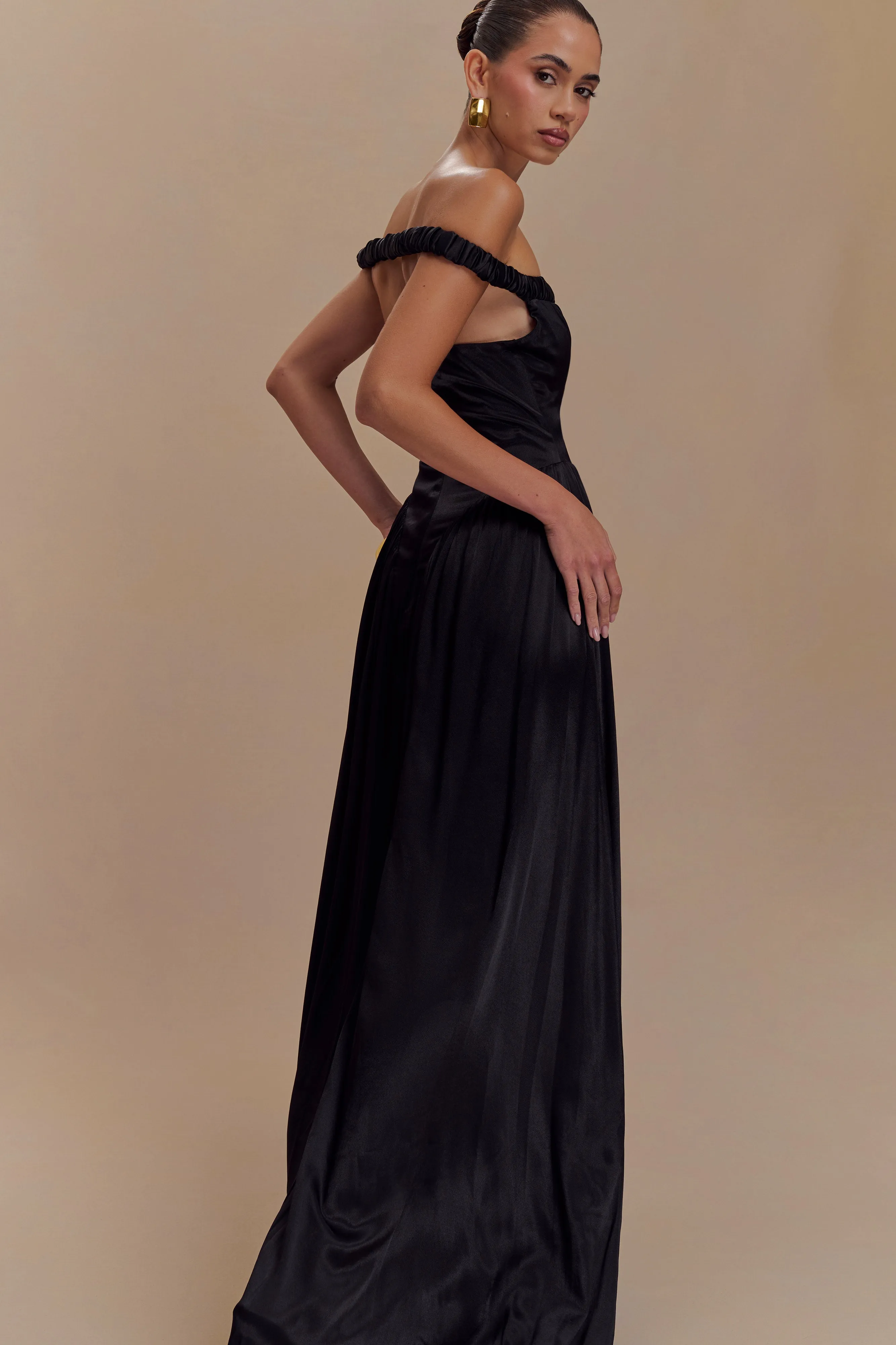 Coco Dropped Waist Maxi Dress - Black