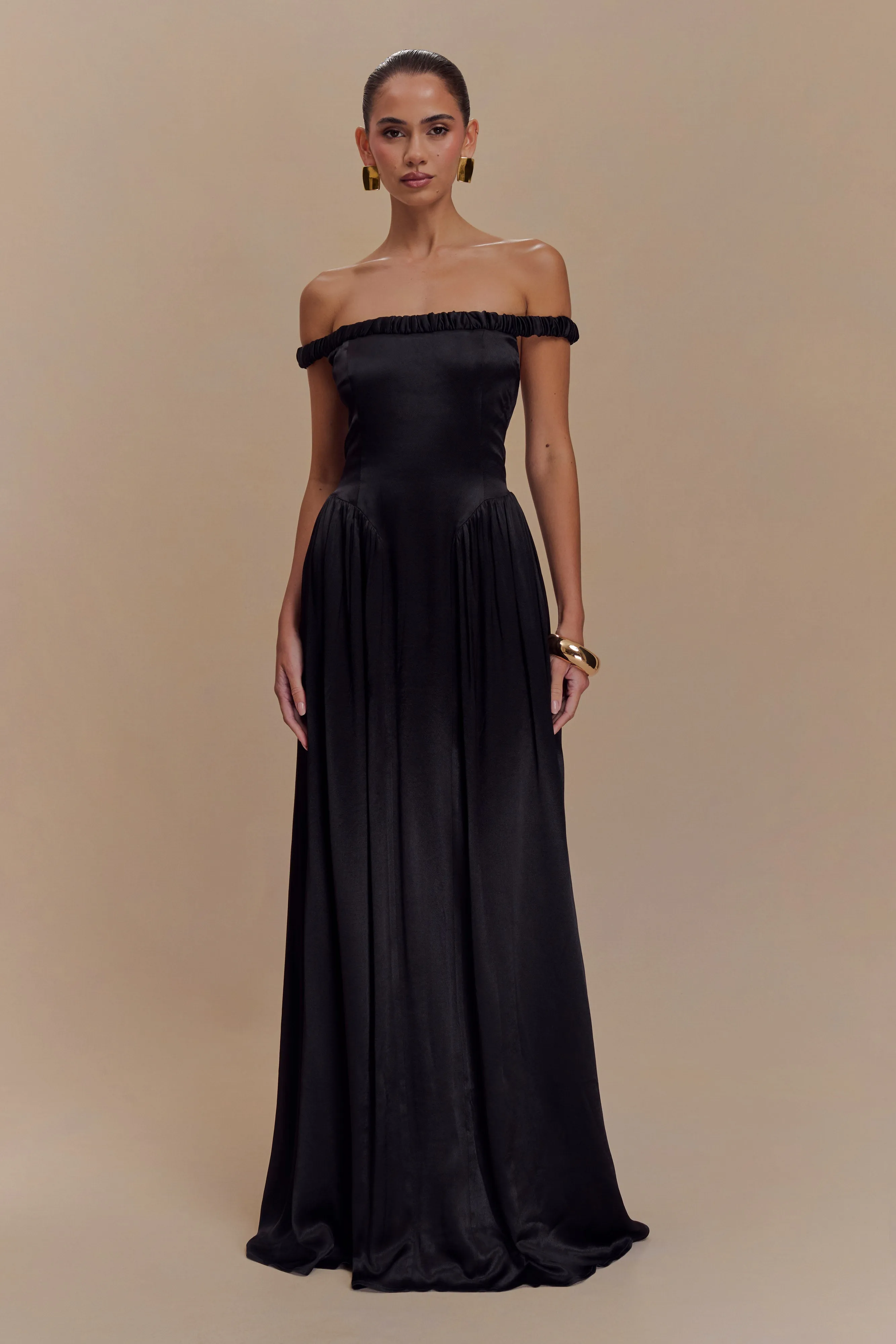 Coco Dropped Waist Maxi Dress - Black