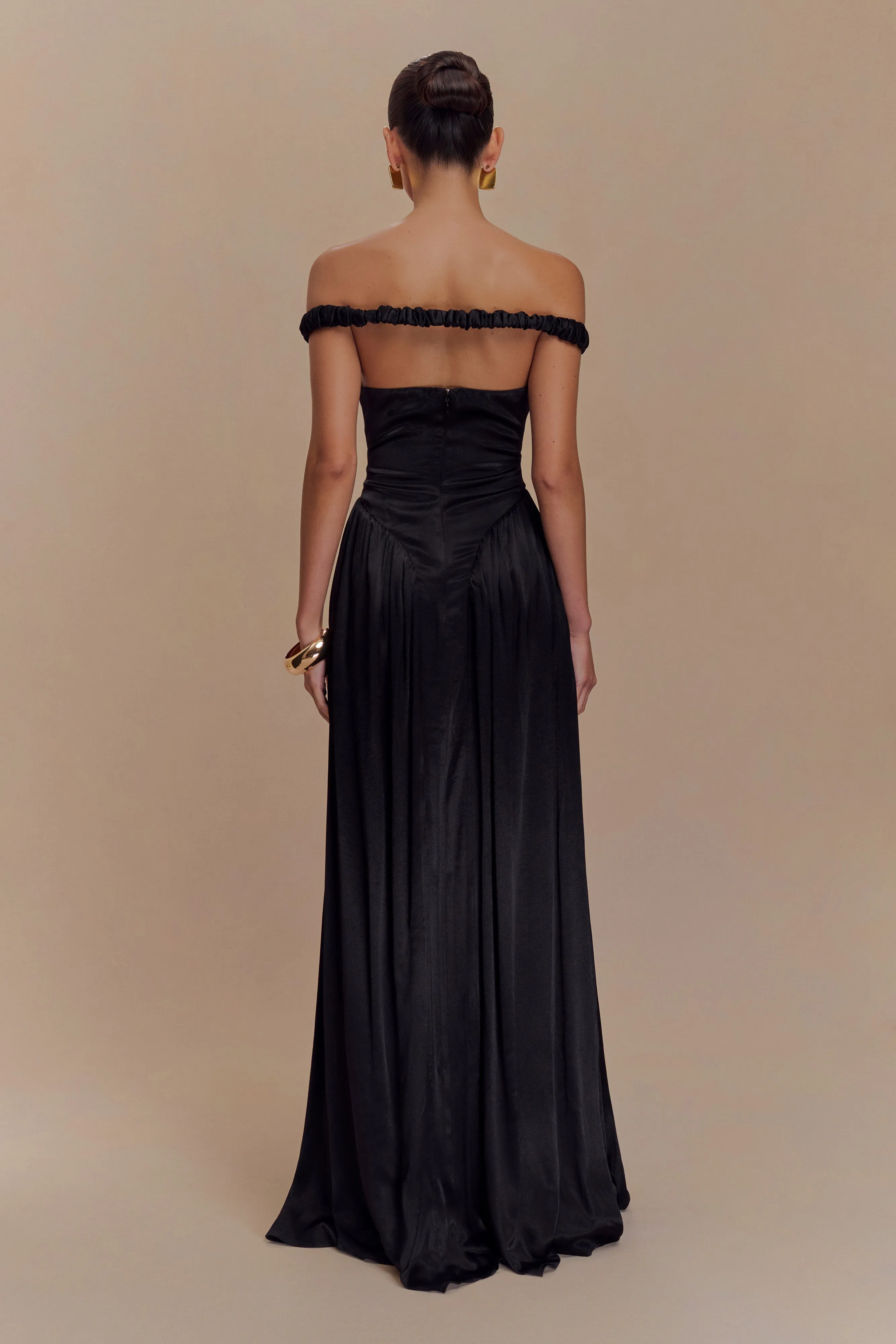 Coco Dropped Waist Maxi Dress - Black