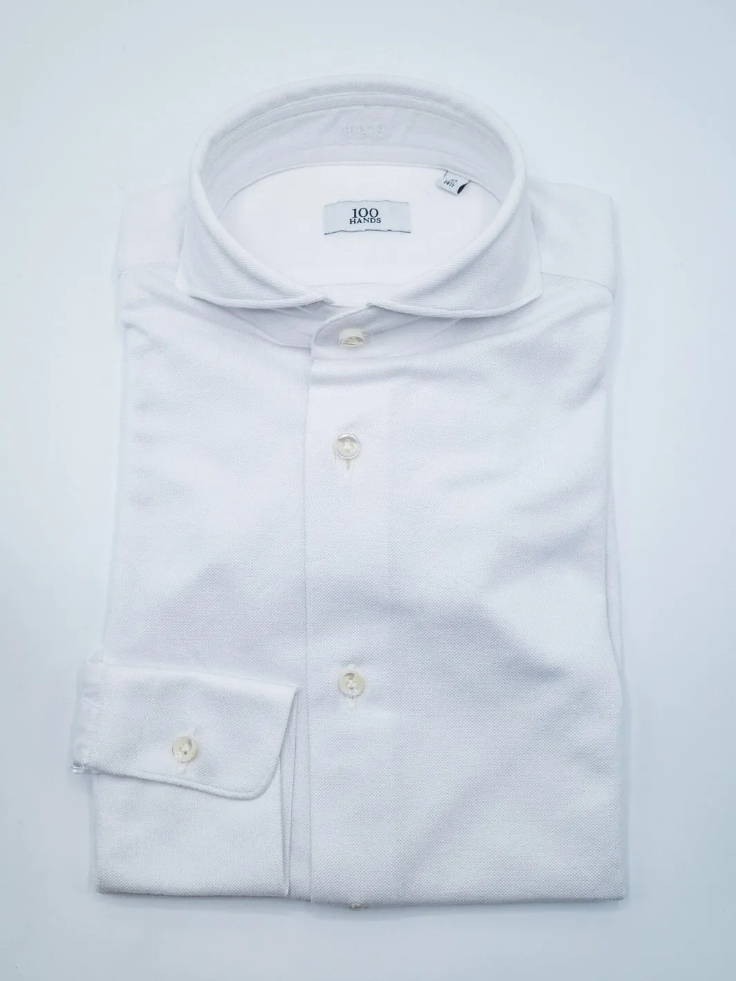 Cotton Piqué Dress Shirt - White