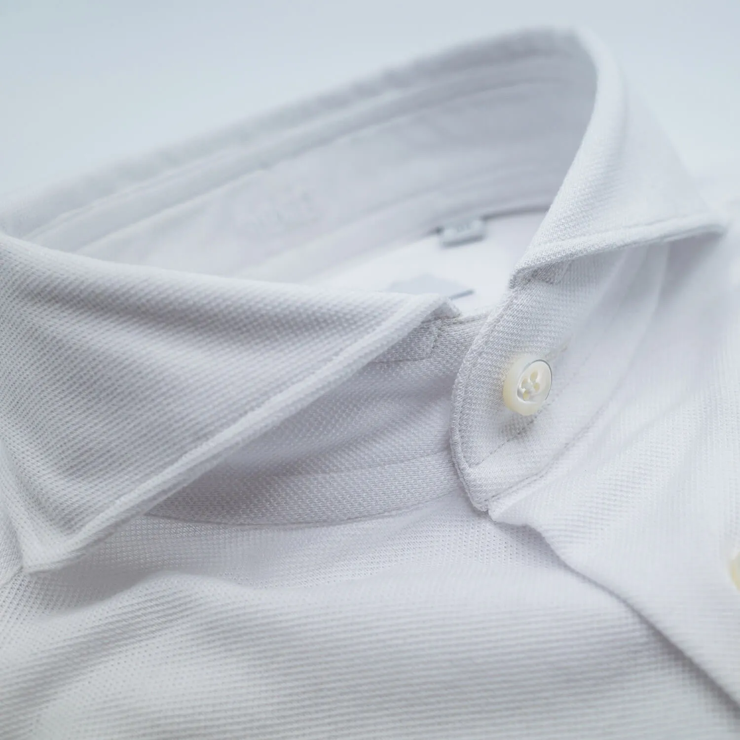 Cotton Piqué Dress Shirt - White