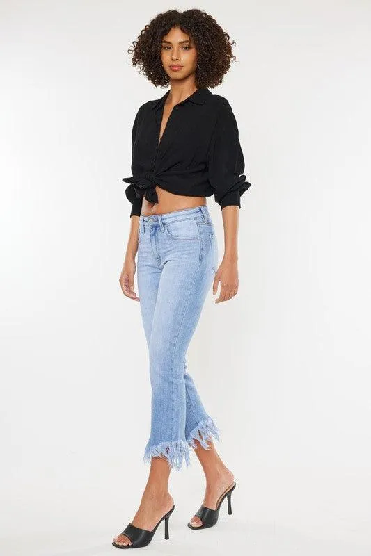 Crop High Rise Bootcut Denim Jeans