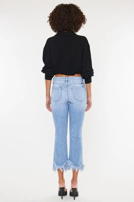 Crop High Rise Bootcut Denim Jeans