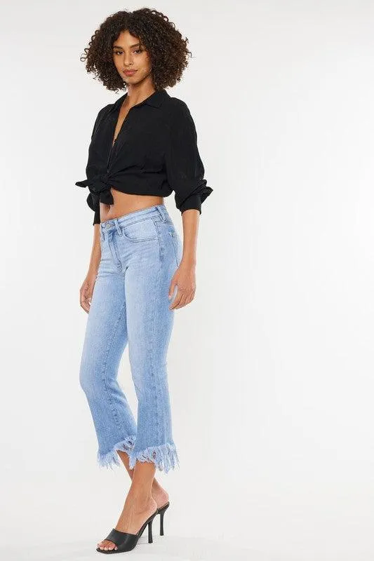 Crop High Rise Bootcut Denim Jeans