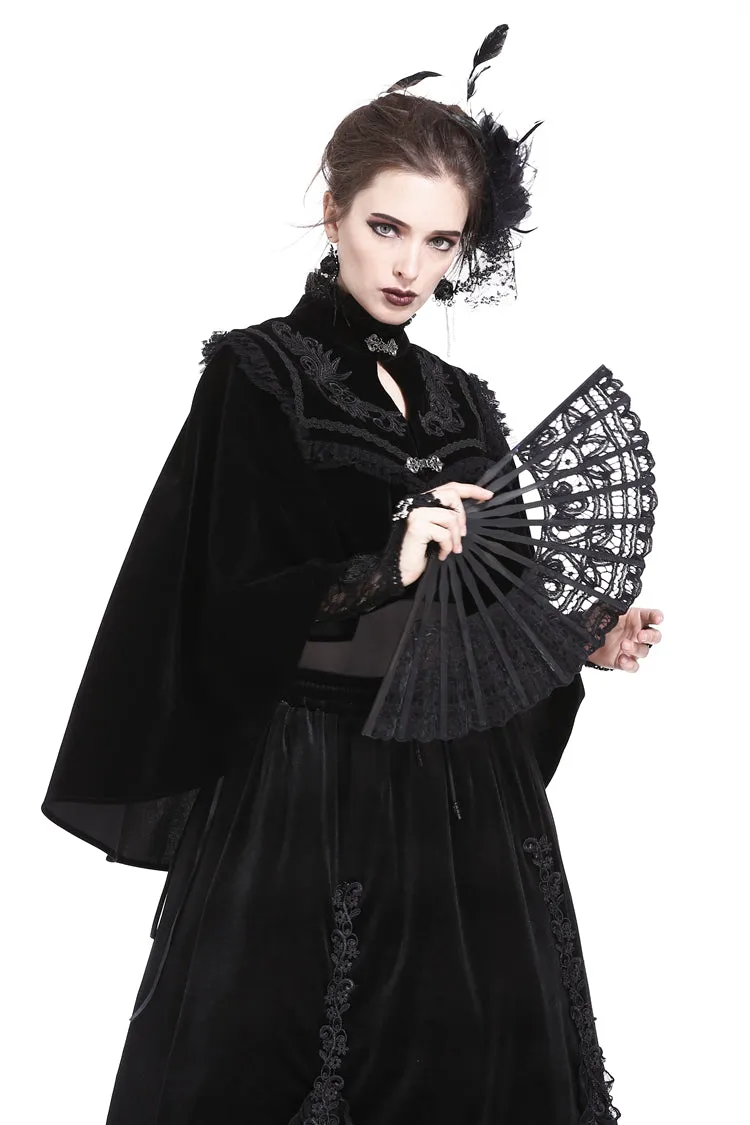 DARK IN LOVE Elegant gothic pattern collar velvet cape BW050