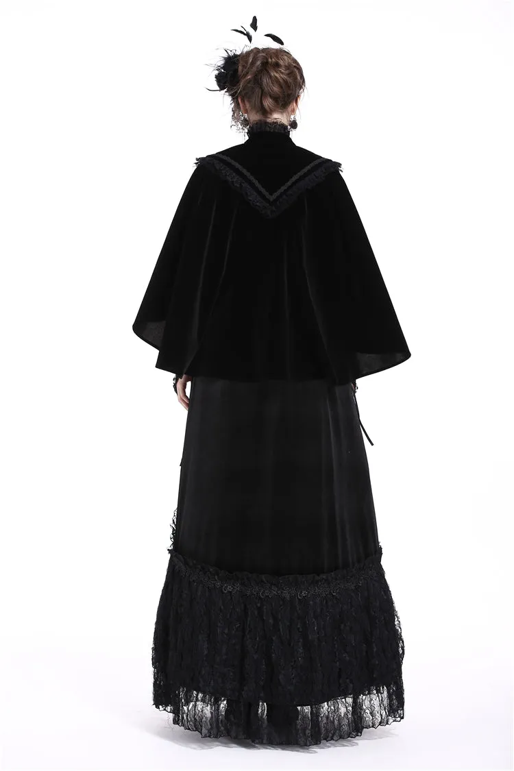 DARK IN LOVE Elegant gothic pattern collar velvet cape BW050