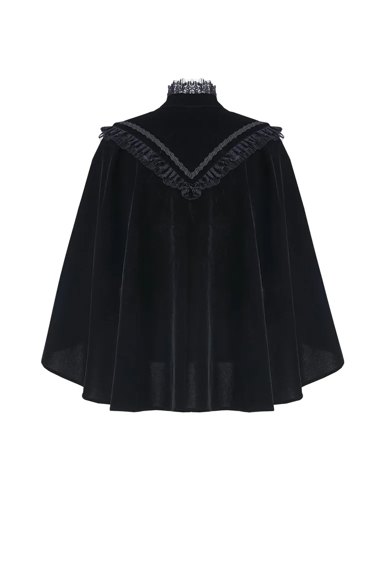 DARK IN LOVE Elegant gothic pattern collar velvet cape BW050