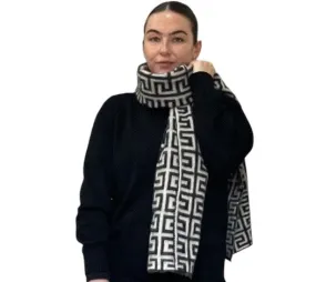 Demi Designer Inspired Geo Print Wooly Scarf (3 Colours)