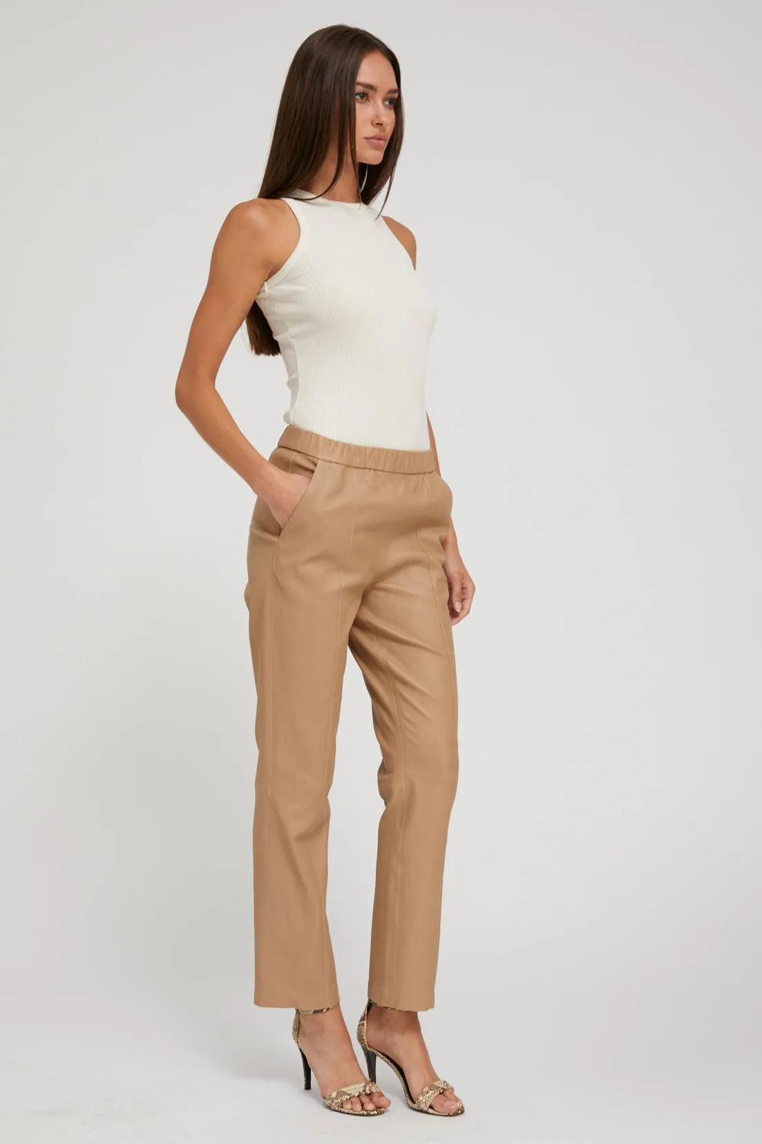 Desert Leather Sophia Pintuck Joggers