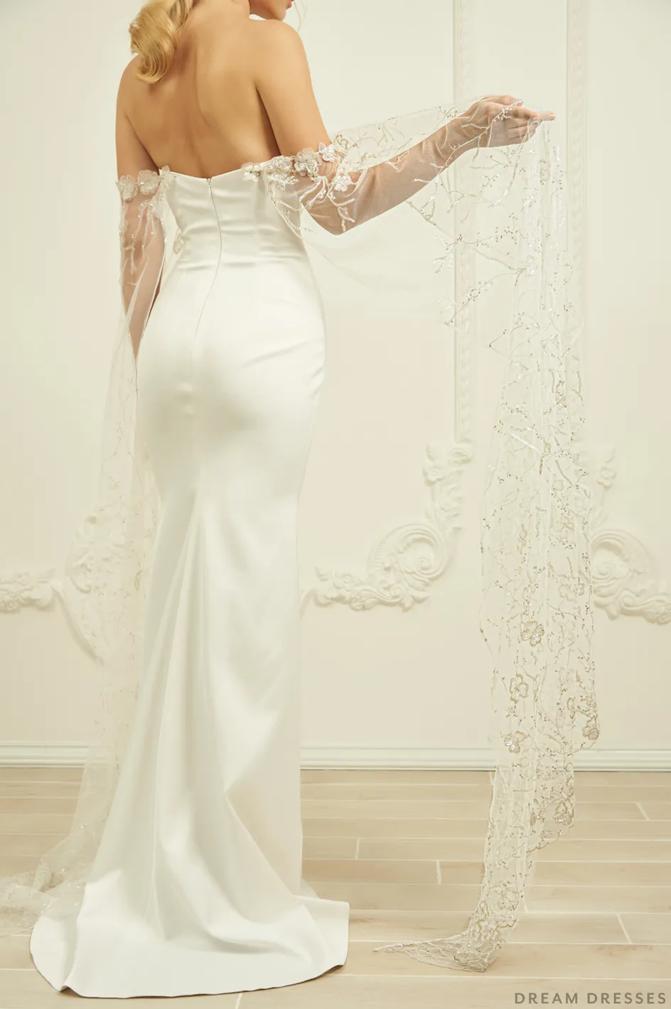 Detachable Bridal Cape Sleeves (#DAVINA)